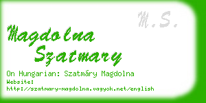 magdolna szatmary business card
